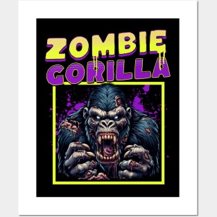 Zombie Gorilla funny Posters and Art